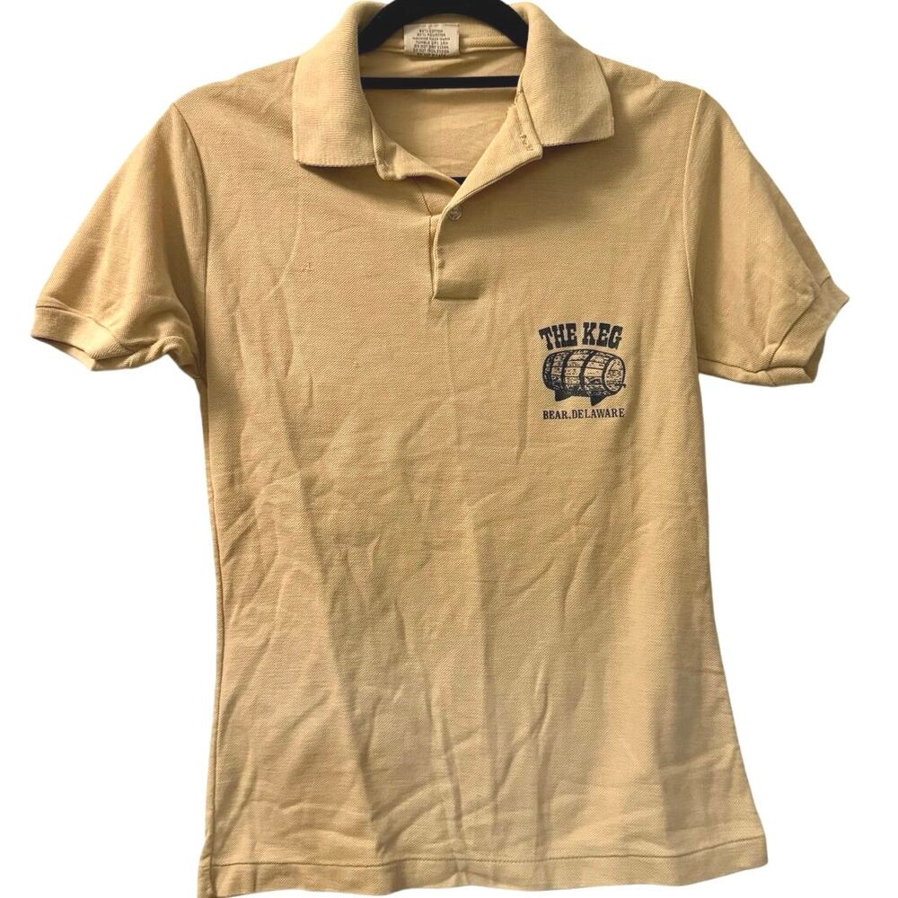 Vintage 80s The Keg Bear Delaware Bar Polo Shirt Small